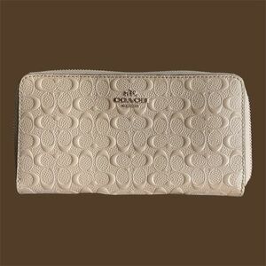 Coach Accordion Zip Wallet in Signature Debossed Patent Leather